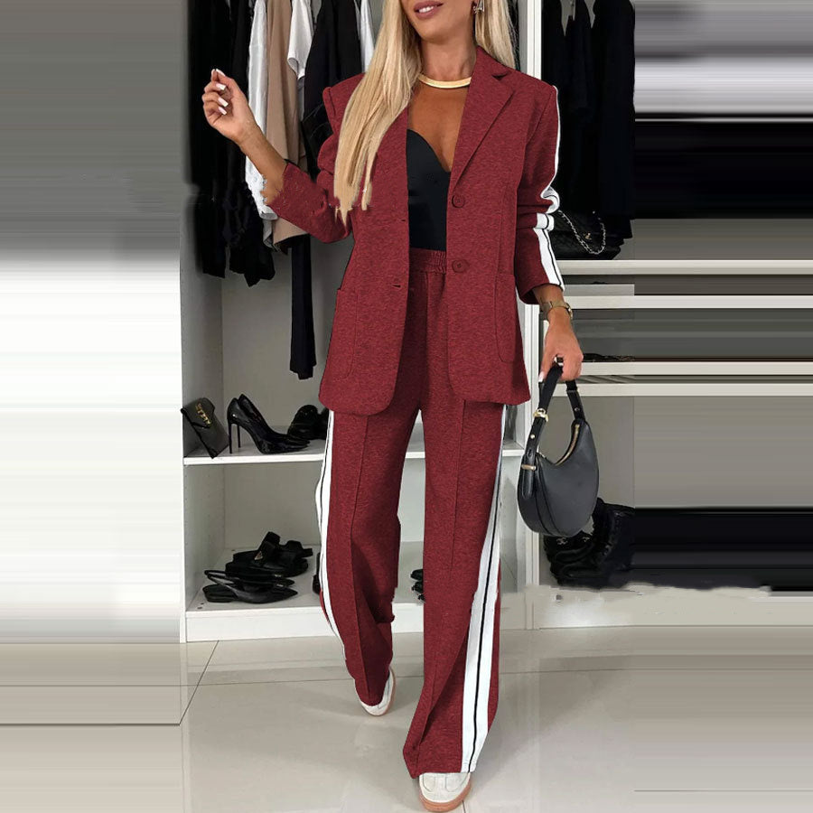 Women's Long Sleeve Lapel Casual Suit