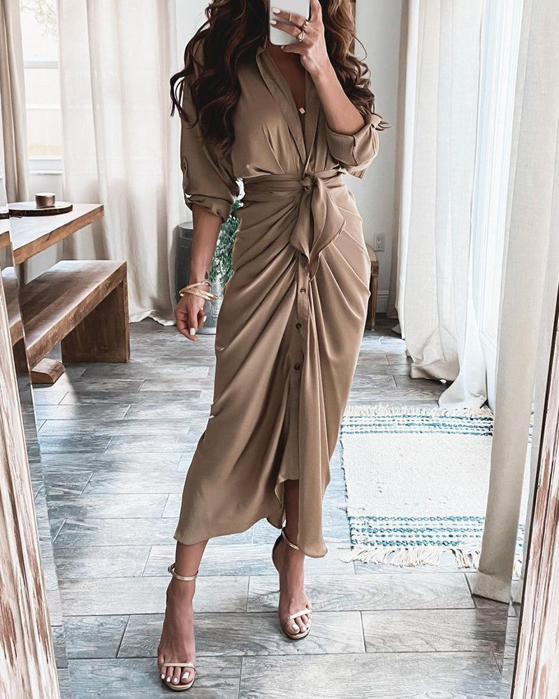 American Fashion Forged Face Long Dress