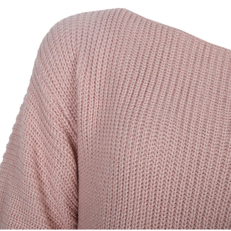 Casual loose knit wool dress