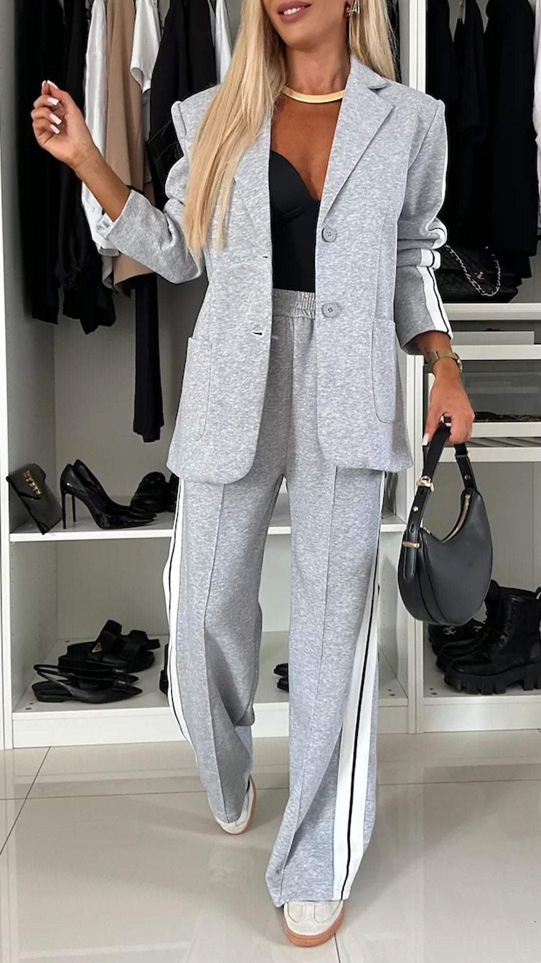 Women's Long Sleeve Lapel Casual Suit